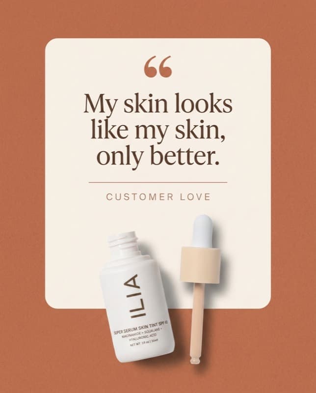 A review card ad for Ilia